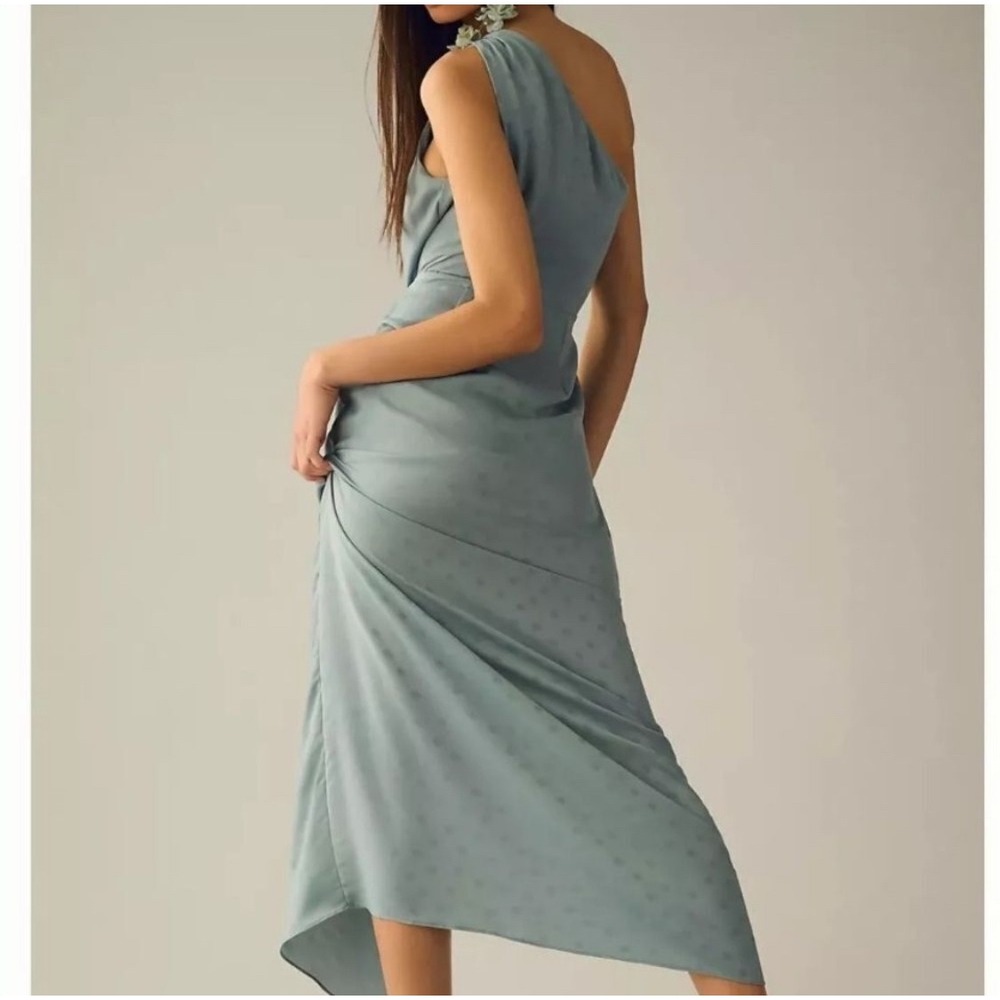 Favorite Daughter The Singles Table One Shoulder Blue Dot Maxi Dress Blue Size 4